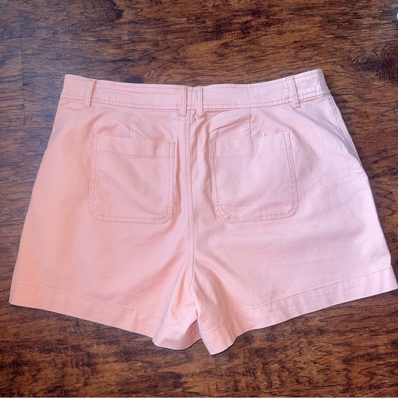 Womens Plus Size 17 Coral Peach Shorts Stretch Two Button Flat Front Pockets - Picture 5 of 10